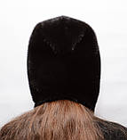 Цілісний капюшон жіночий з натурального хутра норки, фото 3