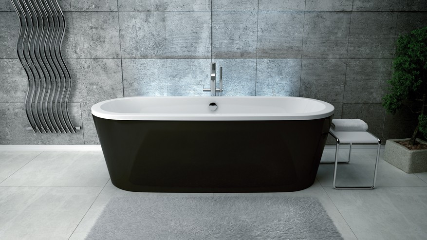 Ванна окремо стоїть Victoria B&W 185x83 см з сифоном BESCO PMD AMBITION