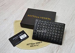 Шкіряна обкладинка для документів паспорта Bottega Veneta Ботега Венета чорний, шкіряні аксесуари