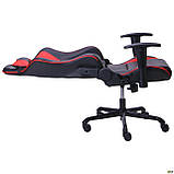Комп'ютерне крісло AMF VR Racer Shepard чорний-червоний спорт стиль, фото 3