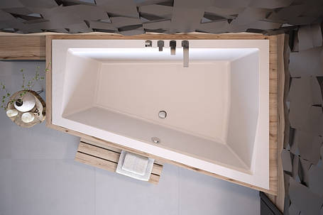 Акрилова ванна Intima Duo Slim 170х125 (права) Besco PMD Piramida без панелі для облицювання плиткою, фото 1