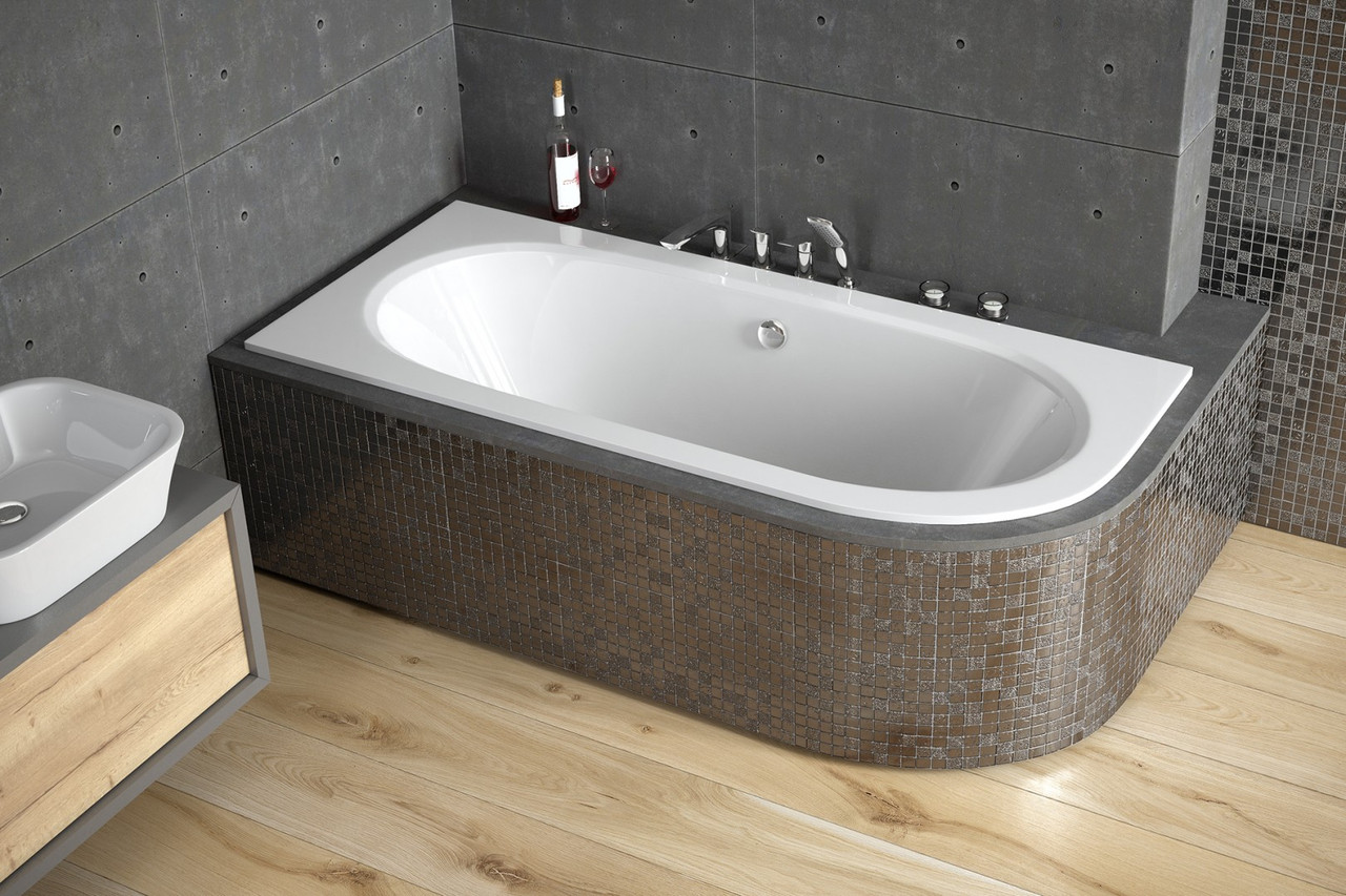 Акрилова ванна Avita Slim 160x75 (ліва) Besco PMD Piramida без панелі для облицювання плиткою