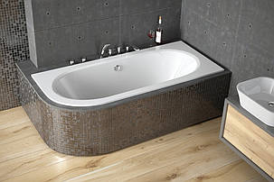 Акрилова ванна Avita Slim 160x75 (права) Besco PMD Piramida без панелі для облицювання плиткою, фото 1