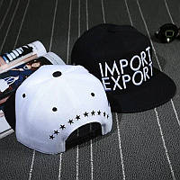 Кепка с прямым козырьком Snapback реперка - снепбек Import Export Черная