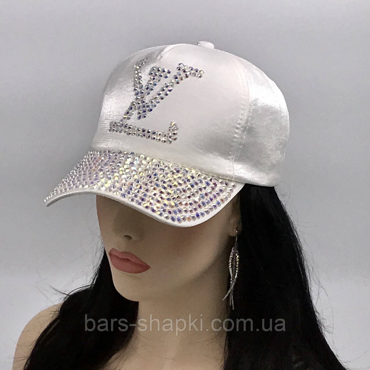 Жіноча бейсболка "Louis Vuitton" (білий перламутр)