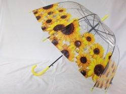 Жіноча прозора парасолька дзвін тростина 8 спиць тільки соняшник Жовтий