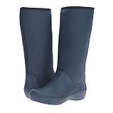 Чоботи гумові жіночі високі м'які / Crocs Women's RainFloe Tall Boot (203416), Темно-сині 37, фото 2