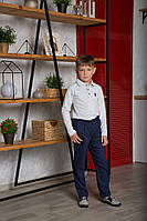 Поло сіре з довгим рукавом для хлопчика шкільне, Смайл Тайм SmileTme