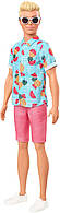 Кукла Кен Модник Ken Fashionistas Doll Sculpted Blonde Hair & Blue Tropical Fruit-Print Shirt 152 GHW68