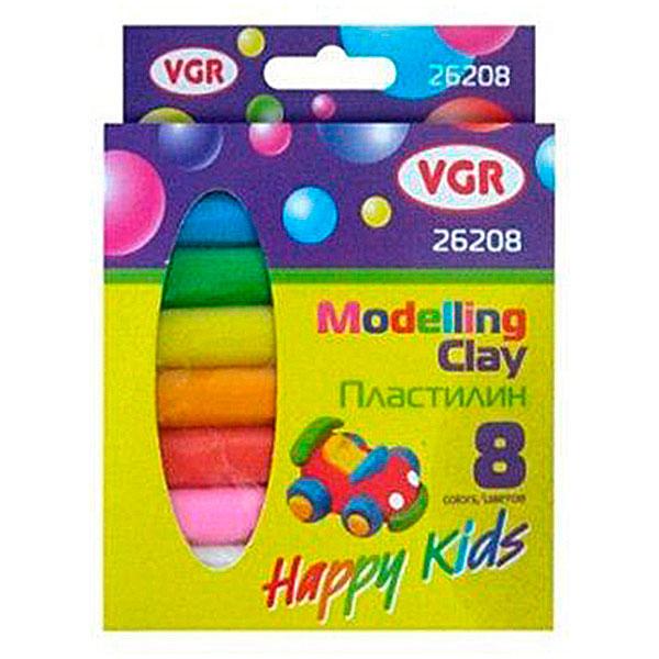 Пластилин VGR 8 цветов, 135 г, картонная упаковка с евро подвесом 26208-8 - фото 1 - id-p1217029876