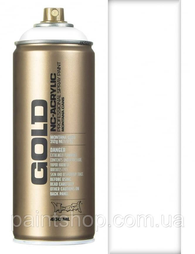 Аерозольна фарба Montana Gold S9120 Shock White Pure (Білосніжний) 400 мл