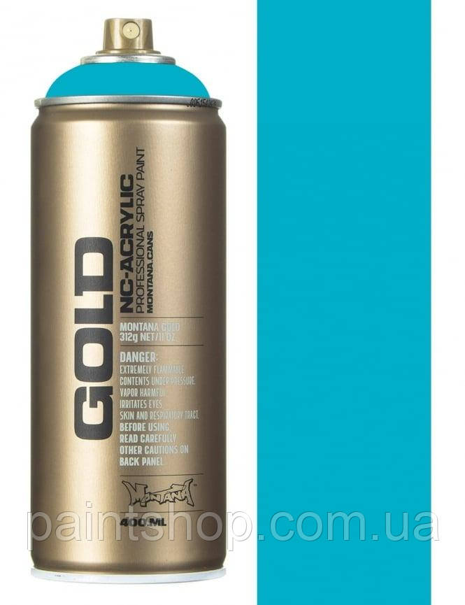 Аерозольна фарба Montana Gold P2000 100% Cyan (Блакитний) 400 мл