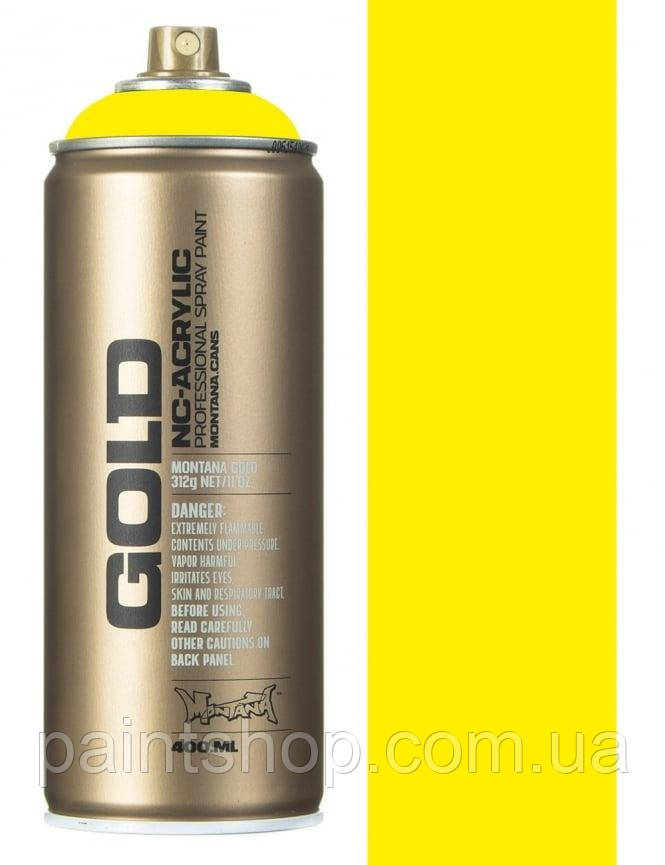 Аерозольна фарба Montana Gold P1000 100% Yellow (Жовтий) 400 мл