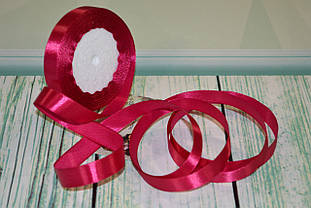 Стрічка атласна, 15 мм (22метра), колір — малиновий