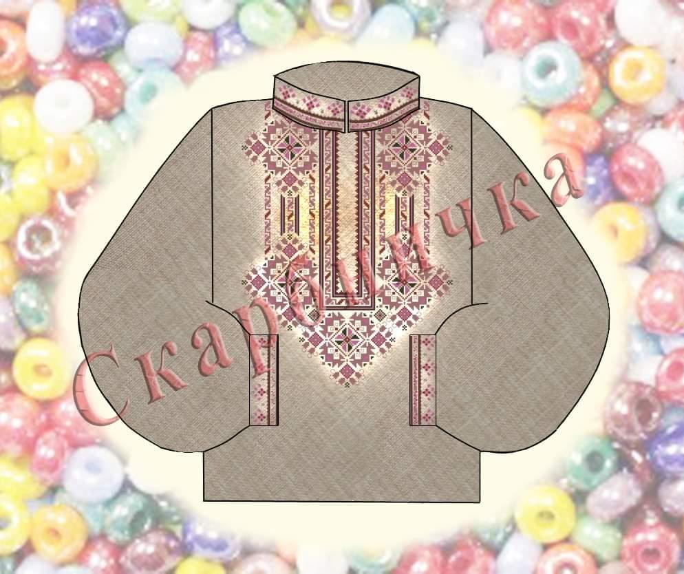 Заготівка під чоловічу сорочку. Тканина — льон — габардин. Колір — кавовий (беж), фото 1