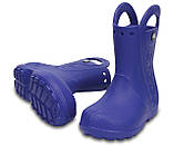 Сапоги резиновые для мальчика дождевики Кроксы с ручками / Crocs Kids Handle It Rain Boot (12803), Синие, фото 3