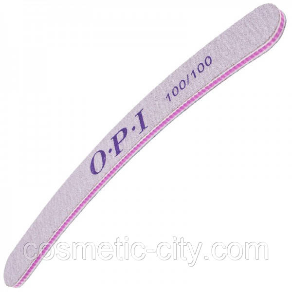 Пилка для нігтів OPI 100/100, півколо, сіра