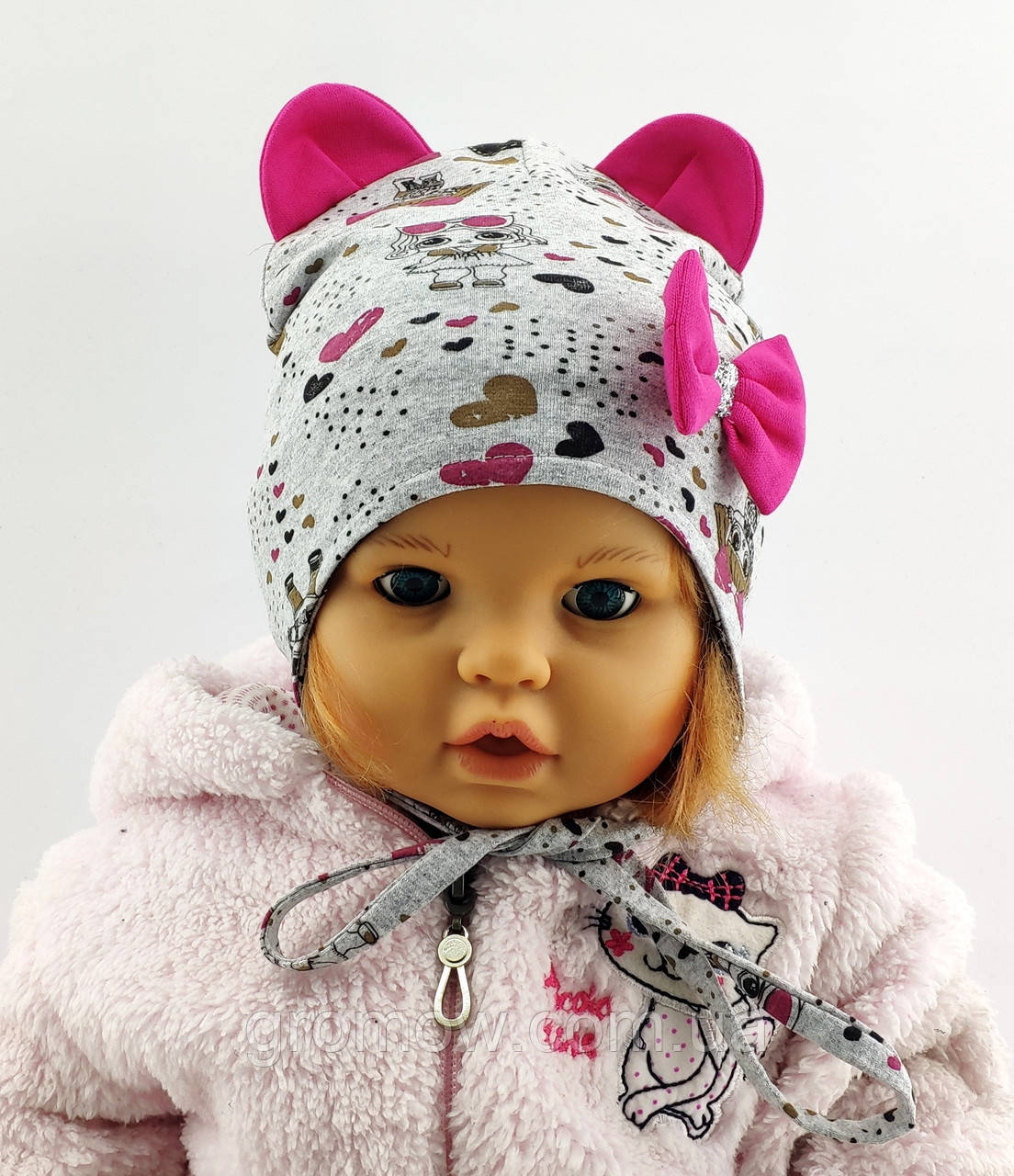 Оптом шапки 46 48 50 розмір трикотажна дитяча шапка головні убори дитячі гурт (ОРШ109), фото 1