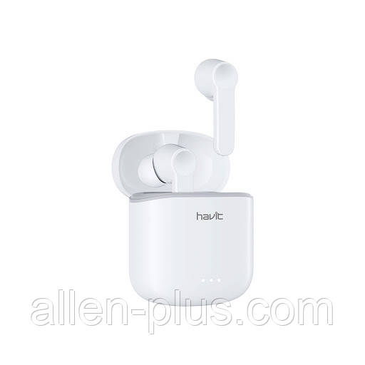 Навушники-гарнітура внутрішньоканальні (вакуумні) бездротові Bluetooth HAVIT TW917, white, with charger
