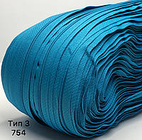 Рулонная спиральная молния тип 3 200 м цвет 754 лагуна