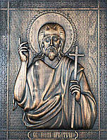 Икона резная из натурального дерева ясеня ЧПУ "Святого Иоанна Предтеча"