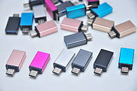 Переходник с Type C на USB A OTG для подключения флешки