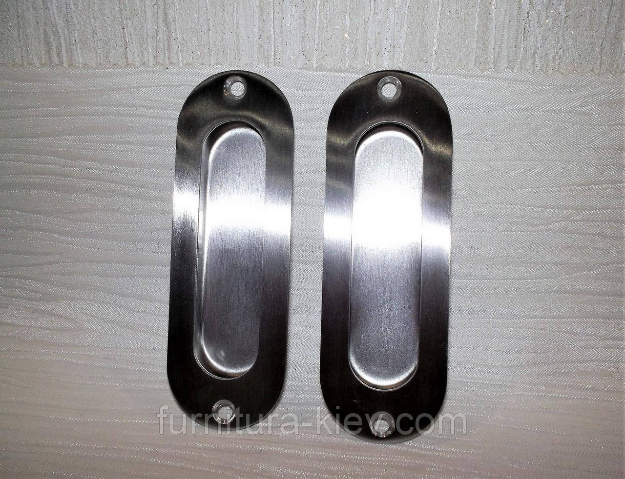 Ручки врізні на роздв. двері 120 х 40 неірж, фото 1