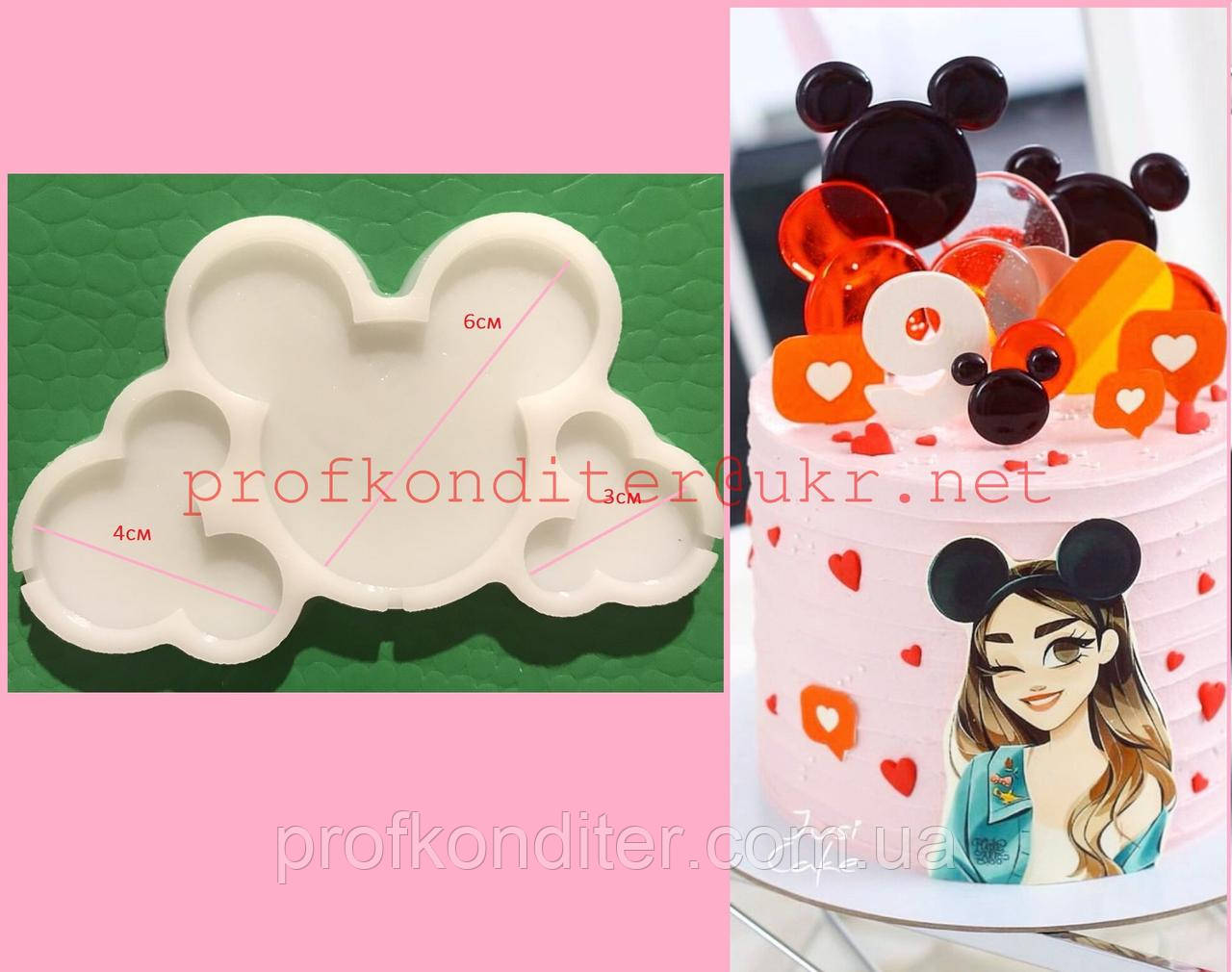 ЕКСКЛЮЗИВ! Силіконовий Молд для льодяників "Міккі", фото 1