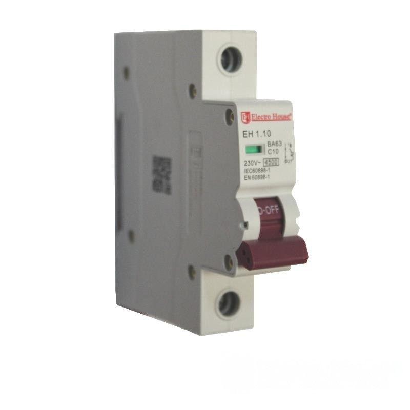 Автоматичний вимикач ElectroHouse 1 полюс 10A 4,5 kA 230-400V IP20
