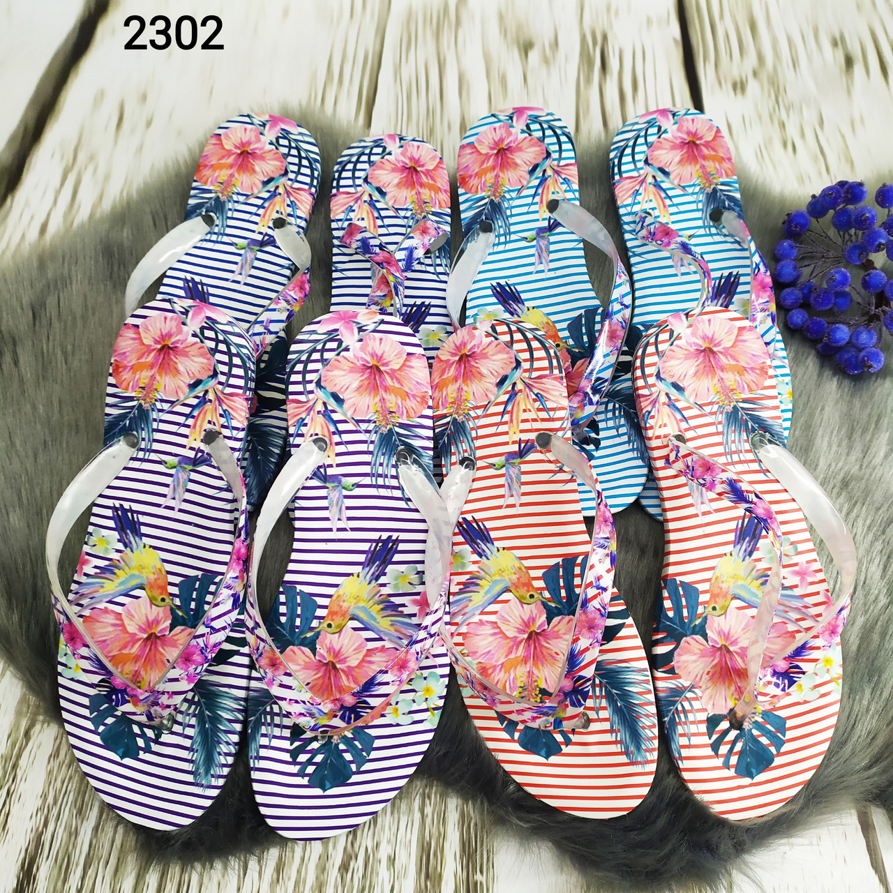 Жіночі силіконові в'єтнамки на пенковой підошві смугасті Gipanis Україна, фото 1