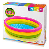 Дитячий надувний басейн Intex "Веселка" 57412 114*25см,басейн з надувним дном для малюків, для дому, дачі, фото 9
