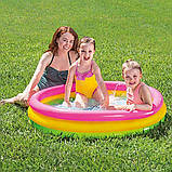 Дитячий надувний басейн Intex "Веселка" 57412 114*25см,басейн з надувним дном для малюків, для дому, дачі, фото 10