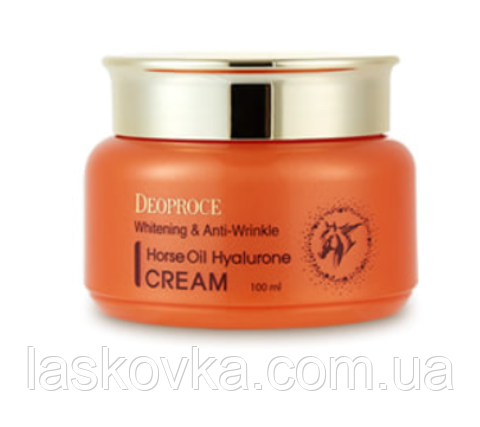 Гіалуроновий крем із кінським жиром Deoproce Horse Oil Hyalurone Cream, фото 1