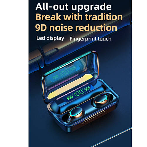 Беспроводные наушники TWS F9-5С Черные Bluetooth сенсорные HD Stereo ...