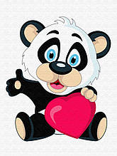 Картина за номерами Панда з серцем