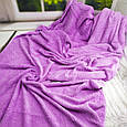Рушник великий мікрофібра сауна 180*90 см бузковий колір, фото 2