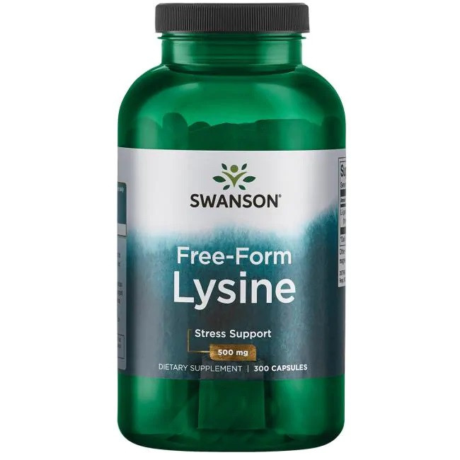 Swanson Premium Free-Form L-Lysine Лізин 500 мг, 300 капс