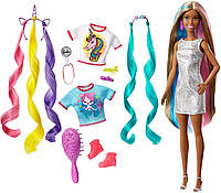 Кукла Барби Фантазия волос Русалка и Единорог Barbie Fantasy Hair Doll with Mermaid & Unicorn Looks, Brunette