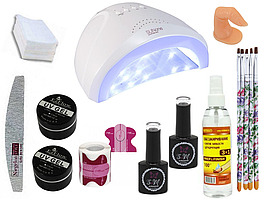 Набір для нарощування нігтів з LED-лампою 48 w, No 18