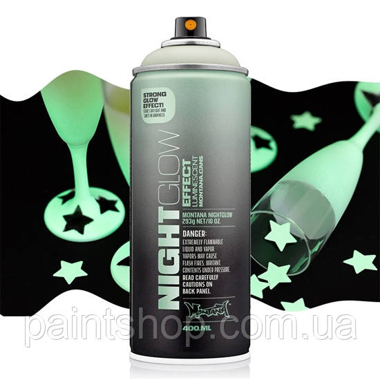 Аерозольна фарба Montana Night Glow 1000 Luminescent Green (Зелена) 400 мл