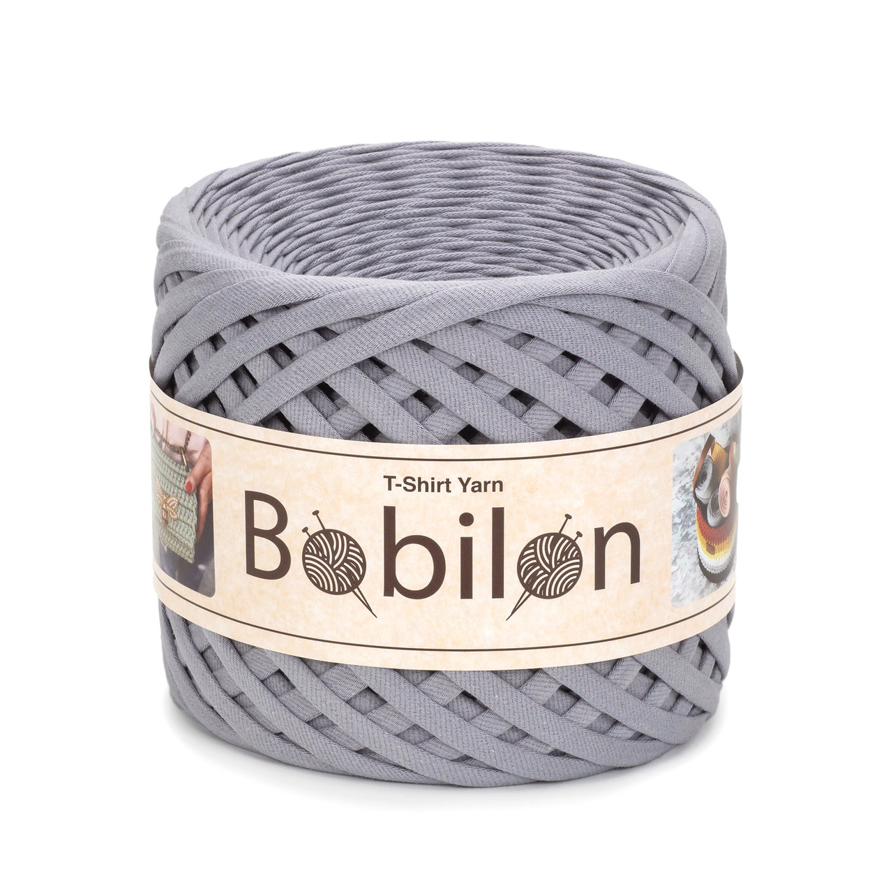 Трикотажная пряжа Bobilon Maxi (9-11 мм) Space Gray Пепельный