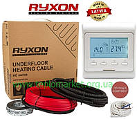 Теплый пол RYXON 0,5м²- 0,6м²/ 100 Вт (5м) нагревательный кабель с программируемым терморегулятором E51