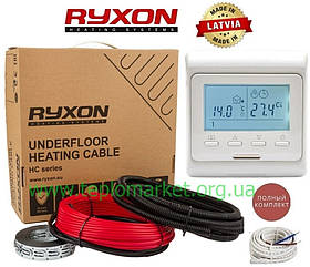 Опалення і тепла підлога RYXON 2м²- 2,5м²/ 400 Вт (20м) нагрівальний кабель з програмованим терморегулятором E51