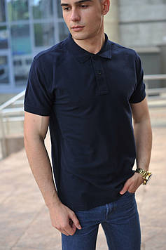 Темно-синя чоловіча футболка поло/купити сорочку поло