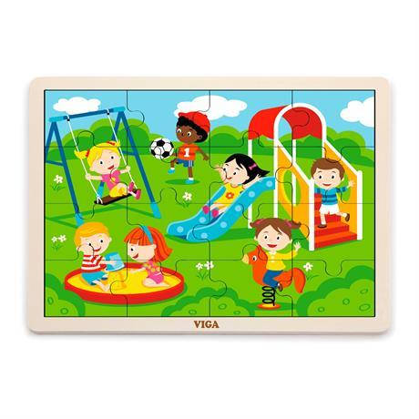 Дерев'яний пазл Viga Toys Парк розваг, 16 деталей (51454), фото 1