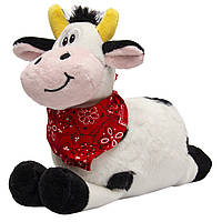 Мягкая игрушка - корова с платочком, 16 см, черно-белый, плюш (395063)