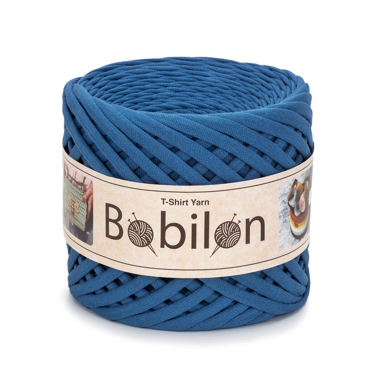 Пряжа трикотажна Bobilon Medium (7-9мм). Індиго