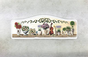 Дерев'яна декоративна полиця-вішак Прованс 9х30 см прв014г