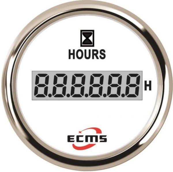 ЛІЧИЛЬНИК МОТОГОДИН ECMS CLH2-WS-HS 52ММ БІЛИЙ 801-00055 СЕРІЯ ЕКОНОМ