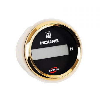 ЛІЧИЛЬНИК МОТОГОДИН ECMS HLH2-BG-HS ДІАМЕТР 52ММ, РАМКА — ЗОЛОТО, ДИСПЛЕЙ — ЧОРНИЙ